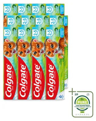 Produktbild von 12 x Colgate Kindertandpasta Bubble Fruit - 2 bis 5 Jahre - 50 ml - Großpackung - 12 Stücke