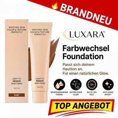 Zdjęcie produktu dla LUXARA™ Podkład zmieniający kolor, dostosowujący się do karnacji, przeciwstarzeniowy, nadający blask: ciemny
