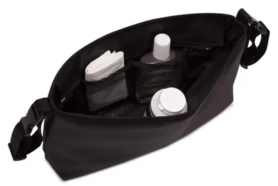 Obrázek produktu pro Organizér do kočárku, umělá kůže, černý, taška do kočárku, vhodná pro všechny kočárky, Smooth Black [075]