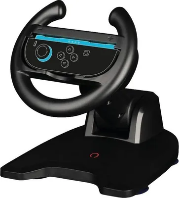 Image de Volant Konix – Manette Joy-Con 2 pour Nintendo Switch – Compatible avec Mario Kart World – Support à ventouse – Noir