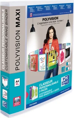 Zdjęcie produktu dla Segregator ringowy polyvision maxi A4 4 ringi 25mm bezbarwny opakowanie 10 szt