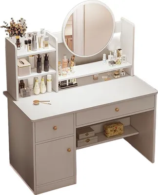 Produktbild von Toaletka Z Lustrem Z Szufladami Biała Makijażu Glamour Skandynawski 100 Cm
