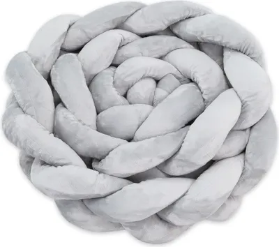 Produktbild von Totsy Baby Kissen Deko Kuschelkissen 150 cm - Dekokissen flauschig Zierkissen geflochten Grau