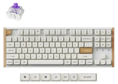 Immagine prodotto di Keychron K8 HE Kabellose Mechanische Tastatur, ANSI US, edizione speciale, bianco / Gateron Interruttore magnetico nebulare a doppia guida K8H-Q1