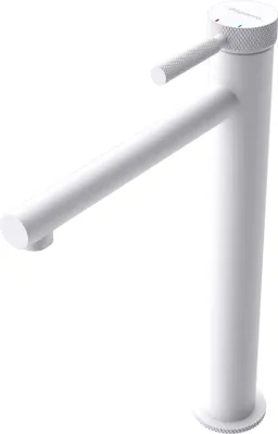 Immagine prodotto di doporro Rubinetto Monocomando per Lavabo Alto a Cascata, Miscelatore Regolabile con Acqua Calda e Fredda in Ottone Bianco Opaco H 30,5 cm WAO-7601