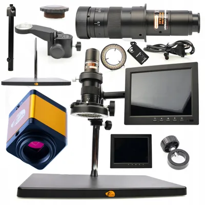 Stereomikroskop 7-45x Zoom, 8" Display, 56 LED, C-Mount-Kamera