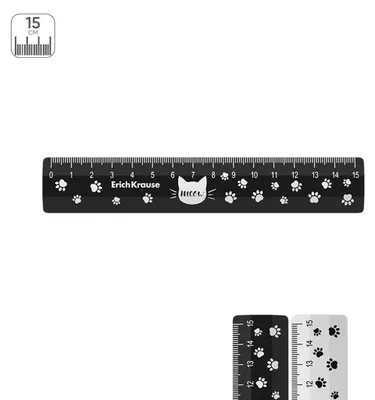 Produktbild von Lineal 15cm Kunststoff 1 Stück Schwarz / Weiß sortiert