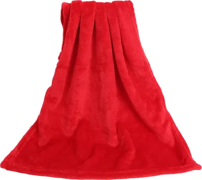 Produktbild von Korallenfleece-Decken superweiche zottelige universelle festkolorische Fleece-Decken für Sofa-Rot ,Größen:50x70cm