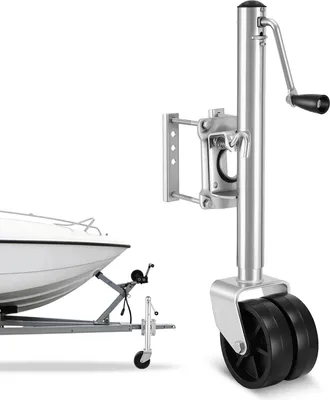 Obrázok produktu pre VEVOR Podporné koleso pre člny, nosnosť 907 kg, zdvihák na prívesy pre člny s dvojitým kolesom PP a ergonomickou rukoväťou, zdvihový rozsah od 381 do 685 mm, predné koleso vhodné pre obytné vozidlá, člny a úžitkové prívesy
