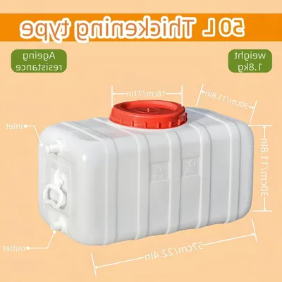 Immagine prodotto di Serbatoio per acqua Emmer - Serbatoio d'acqua con rubinetto - Riserva d'acqua di emergenza - Contenitore per alimenti in HDPE - 50 litri - Bianco
