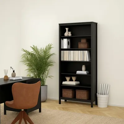 Image de Sinlaku - Étagère, 78x33x199h cm Noir, 5 Étagères