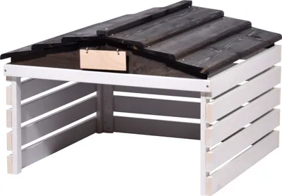 Produktbild von dobar Mährobotergarage mit abnehmbarem Dach, Unterstand für Automower, 78,5 x 74 x 52,5 cm, Weiß/Schwarz