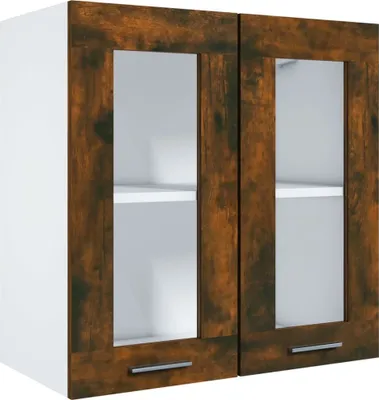 Produktbild von vidaXL Hängeschrank Lyon Glas Räuchereiche 60x31x60 cm Holzwerkstoff