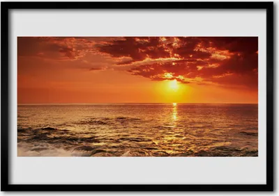 Produktbild von Bild 100x70 MDF-Rahmen Wandkunst Meer, Sonne, Landschaft