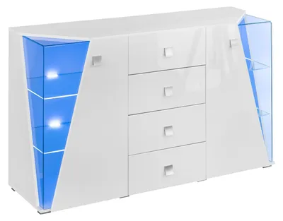 Zdjęcie produktu dla Designerska biała komoda do salonu luksusowe meble drewniane nowoczesne nowe