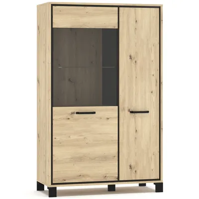 Obrázok produktu pre nabbi Dvojdverová vitrína Vinap CH-1W1D - dub artisan / wenge tmavá