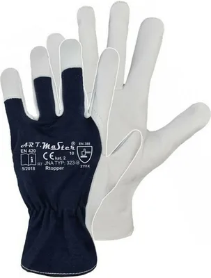 Produktbild von Arbeitshandschuhe Leder Montage Handschuhe Gartenhandschuhe Ziegenleder Lederhandschuhe Baumwolle Rtopper blau Größe 10