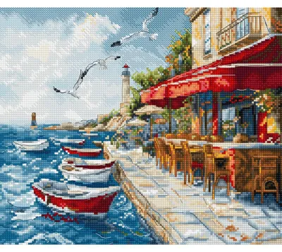 Produktbild von Letistitch Kreuzstich Stickpackung "Hafenbrise", Zählmuster, 24x20cm