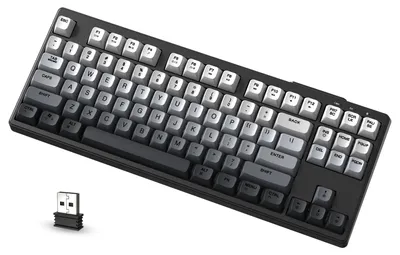 Zdjęcie produktu dla Klawiatura gamingowa 80% z mechanicznymi klawiszami - bezprzewodowa, Bluetooth 2.4 GHz - podświetlenie RGB