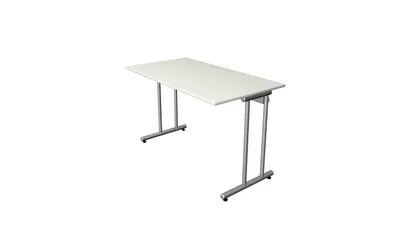 Produktbild von Kerkmann Smart office Schreibtisch weiß rechteckig, C-Fuß-Gestell silber 120,0 x 65,0 cm