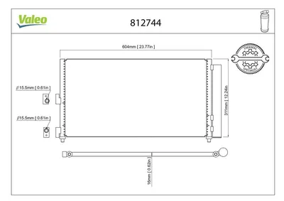 Produktbild von VALEO 812744 Kondensator Klimaanlage Klimakondensator für FIAT PUNTO (188) +Trockner