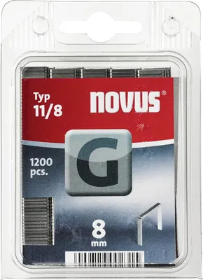 Produktbild von 1200 Novus Flachdrahtklammern 8 mm, Typ 11/8mm für Hammertacker, Tacker-Klammern, Nr.: 042-0385