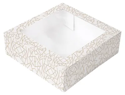 Kuchenboxen mit Fenster, 50 St., 26x26x8 cm, weiß, Nano-Karton