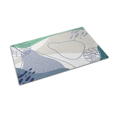 Immagine prodotto di Tappetino per l'ingresso - Sottotappeto per raccogliere lo sporco - Tappetino antiscivolo per interni ed esterni - 60x40 cm - Motivo geometrico astratto