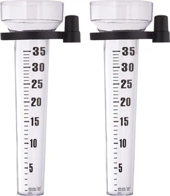 Productafbeelding van Famanu Regenmeter set, 2 stuks - tot 35 mm/m² - transparant/grijs