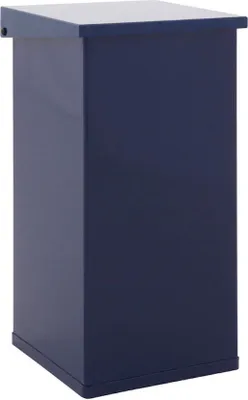 Produktbild von Eckiger feuerfester Abfallbehälter Haiti mit Softclose Hebedeckel | 55 Liter, HxBxT 60x30x30cm | Blau