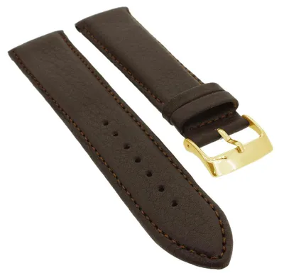 Produktbild von Barington Imperator Uhrenarmband wasserabweisend Rindleder braun , Stegbreite:18mm, Schließe:Gelbgolden