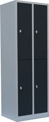 Produktbild von LÜLLMANN Spind anthrazit, lichtgrau 521228, 4 Schließfächer 60,0 x 50,0 x 195,0 cm