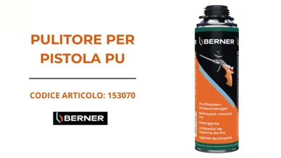Immagine prodotto di Berner Pulitore per pistolaPoliuretanodetergente per pistola, bomboletta spray per pulire le superfici 500ml