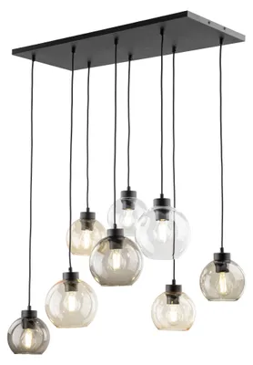 Obrázok produktu pre TK Lighting Čierny závesný luster Elio pre žiarovky 8x E27 TK2834