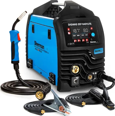 Produktbild von DIGIMIG 207 EASYLITE - Synergisches Schutzgasschweißgerät - MIG/MAG, MMA, WIG Lift - Mit Induktivität, Lötschweißen und 2T/4T