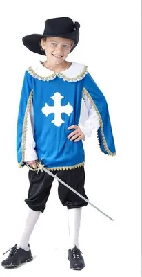 Zdjęcie produktu dla Kostium muszkietera niebieski dla chłopców L 10-12 lat (130-140 cm)