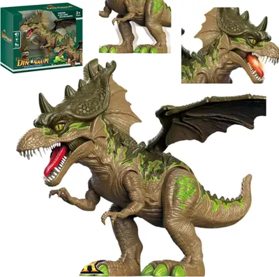 Produktbild von Interaktiver Dinosaurier-Drache mit beweglichem Kopf, leuchtendem Maul, der herumläuft und brüllt
