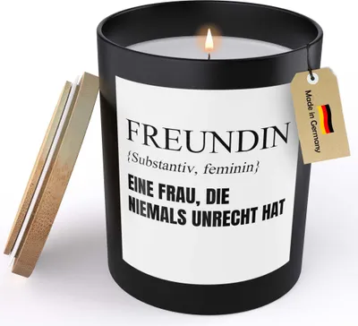 Produktbild von 22Feels Freundin Geschenk Jahrestag Spruchkerze Frauen Geburtstag Sojawachs Kerze im Glas Liebe Partnerin Handgemacht Spruch Duft Deko Vegan Nachhaltig - ZITRUS