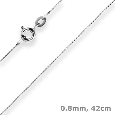 Produktbild von 0,8mm Ankerkette flach Collier mit Zwischenöse aus 585 Gold Weißgold 42cm