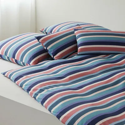 Produktbild von elegante Mako-Jersey Bettwäsche-Garnitur Layer Farbe Blue Größe 135x200+40x80