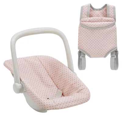 Immagine prodotto di Seggiolino auto e passeggino Poppen, rosa con pois