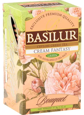 Obrázok produktu pre Basilur zelený čaj Cream Fantasy 25 čajových vrecúšok Cejlónsky zelený čaj zelený čaj