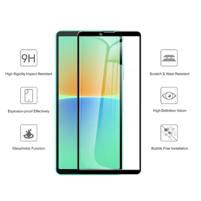 Produktbild von Für Sony Xperia 10 V 5. Generation 3D Display Full LCD H9 Hart Glas Folie Panzer Seiten Schutz Neu