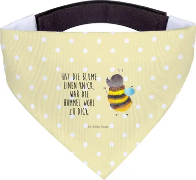 Produktbild von Mr. & Mrs. Panda Halstuch Hummel flauschig - Gelb Pastell - Geschenk, Hundehalstuch, Lustige Sprüche, Biene, Hunde, Natur, Blume, Für, Tuch, Hund