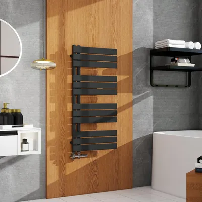 Produktbild von Acezanble Badheizkörper Flach 1042x500mm 635W Anthrazit Handtuchwärmer Seitenanschluss Warmwasser