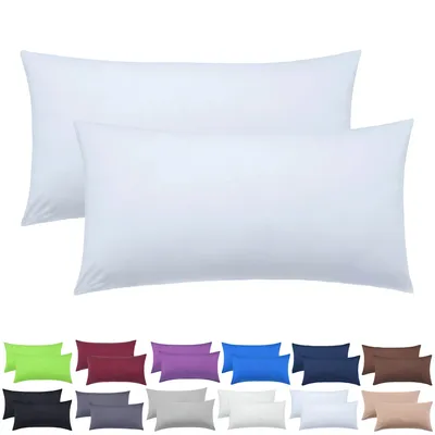 Produktbild von 2er Set Kissenbezüge Kissenhüllen 100% Baumwolle 40x80 cm Weiß