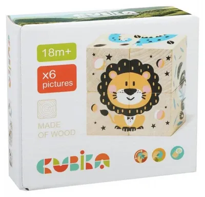 Obrázek produktu pro 15429 Veselá zvířátka - 4 skládací obrázkové kostky