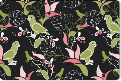 Produktbild von MuchoWow® Schreibtischunterlage Dschungel - Vogel - Muster 60x40 cm - XXL Mauspad - Großes Mauspad