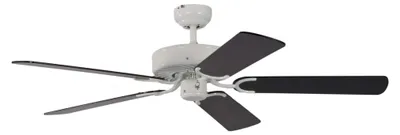 Image de Ventilateur de plafond Potkuri Blanc / Noir 132 cm avec chainette