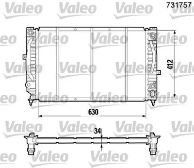 Produktbild von VALEO 731757 Kühler Wasserkühler Motorkühler für VW PASSAT Variant (3B6) PASSAT Variant (3B5) für AUDI A4 Limousine (8D2, B5) A4 Avant (8D5, B5)